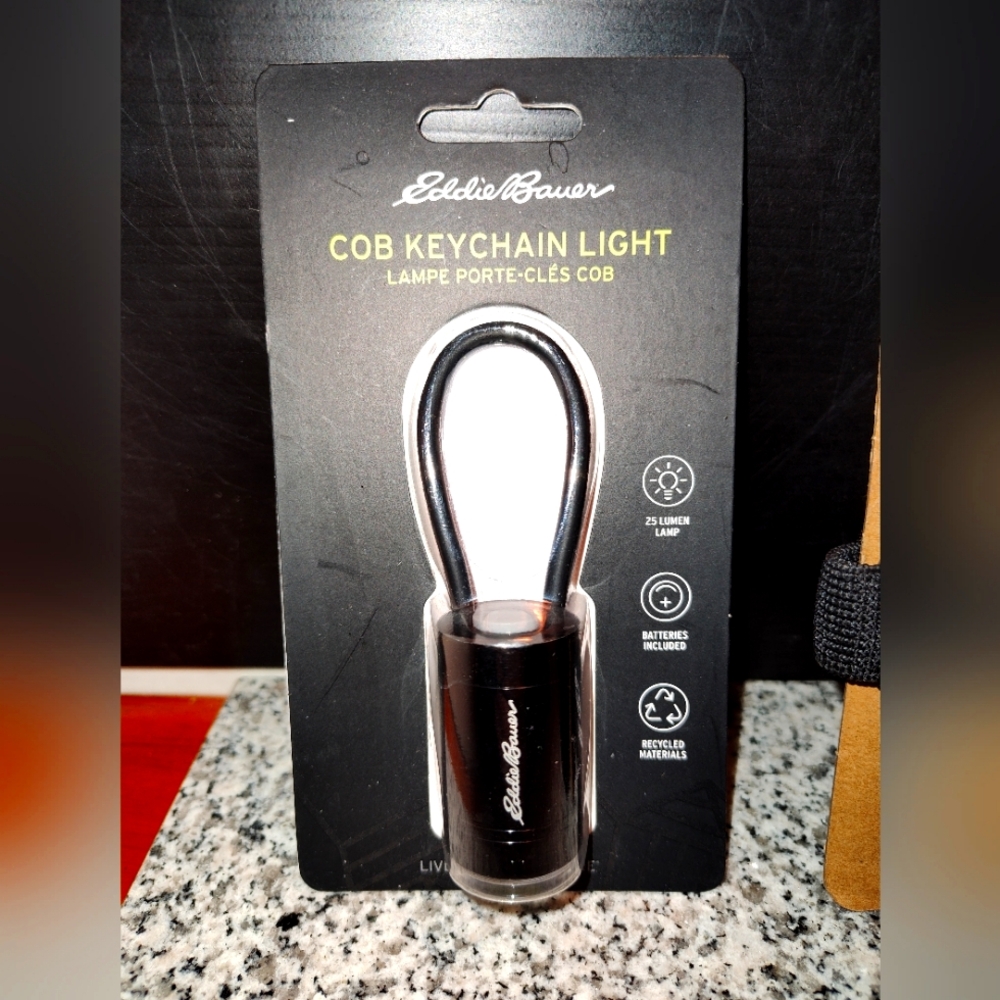 2 Eddie Bauer Cob Keychain Lights w/Silicon Strap. Batteries Included. Both New